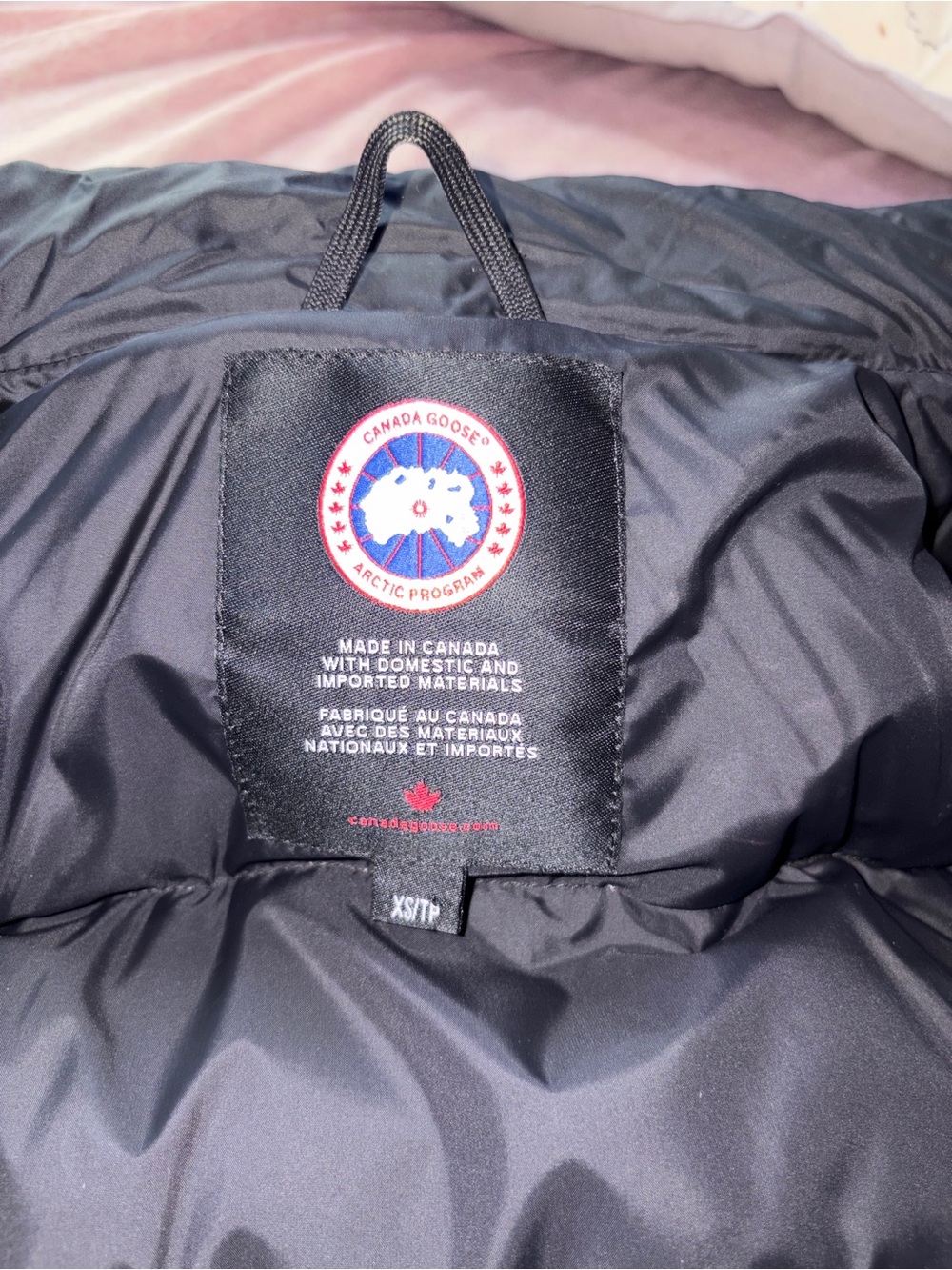 Canada Goose Black Quilted Down Vest with Red Arctic Patch - Picture 5 of 8